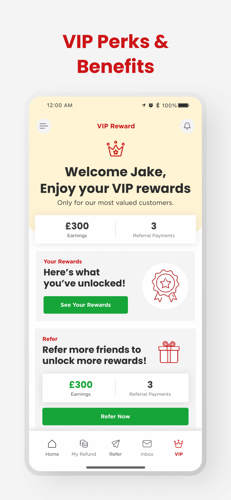 VIP page with the rewards of scratchcard, voucher and prize draw